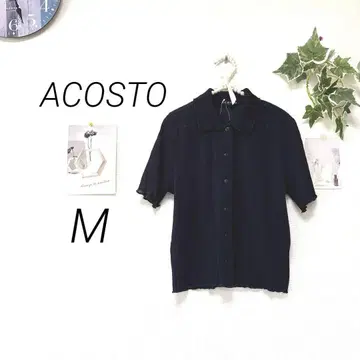 9761 ACOSTO 반팔 가디건 M 무지 미사용