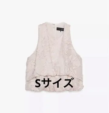 ZARA 자라 벌룬 쉐이프 프린지 퍼프 상의 S