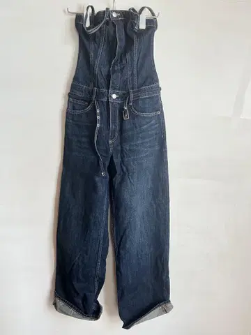 ZARA 벨트 데님 롱 점프수트