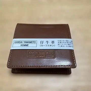 KANSAI YAMAMOTO 소가죽 코인 케이스 브라운