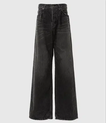 'Cat' Printed Vintage Wide Denim Pants