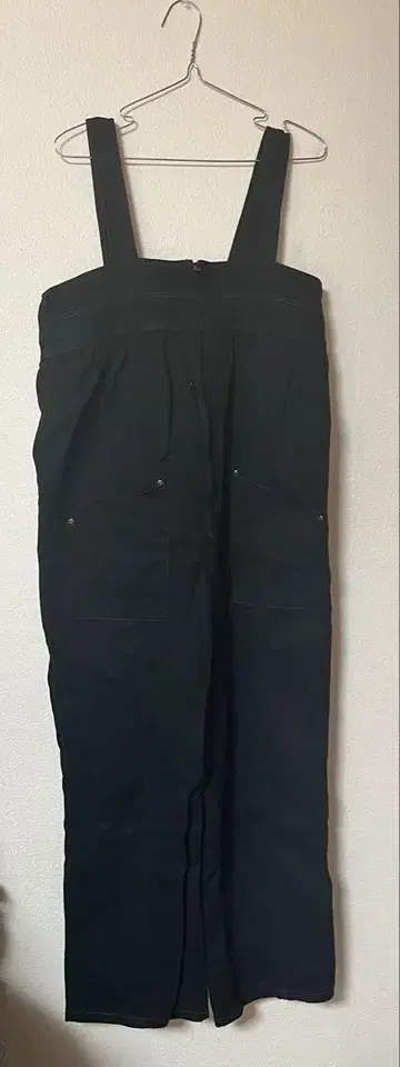 블랙 오버롤 팬츠