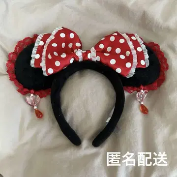 디즈니 미니 마우스 빨간색 귀찌 머리띠