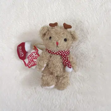 타 커피 테디베어 볼 체인 키링 루돌프