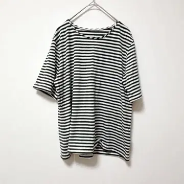 칼라바사 [ LL ] 티셔츠/5부 소매 보더 무늬 캐주얼 봄/여름 크루넥