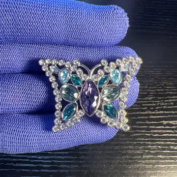 [미사용] 스와로브스키 버터플라이 브로치 Swarovski