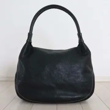 고품질 츠치야 가방 제조소 톤 오일 누메 배기 원 숄더 백 블랙