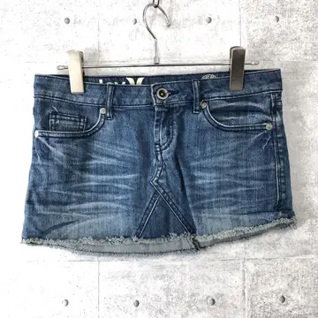 Hurley 서프 스트릿 갸루 구제 마이크로 미니 데님 스커트