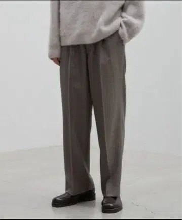 LIDNM MELANGE CHECK STRAIGHT SLACKS