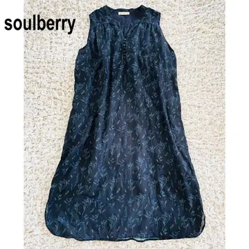 soulberry 슬리브리스 원피스 미니 꽃무늬 넉넉한 네이비