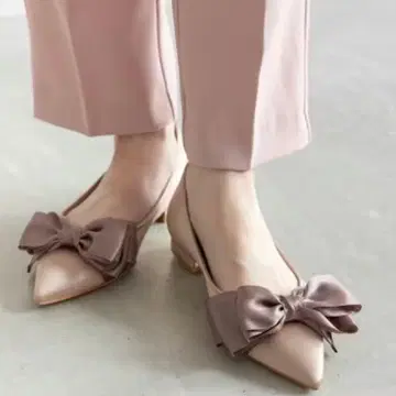 RANDA 란다 리본 디자인 플랫 슈즈 핑크 25.5cm