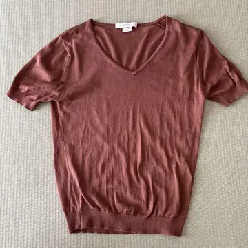 JOHN SMEDLEY 코튼 V넥 반팔 니트