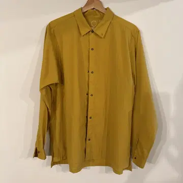 UNISEX L 머스타드색 긴팔 셔츠