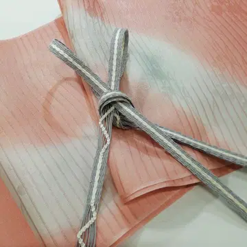 미사용 새상품 순수 실크 여름용 명주 오비 장식 천 허리띠 세트 53