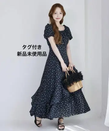 NICE CLAUP 언발란스 티어드 롱 원피스