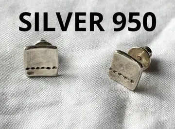 빈티지 스퀘어 실버 귀걸이 SILVER 950 도트