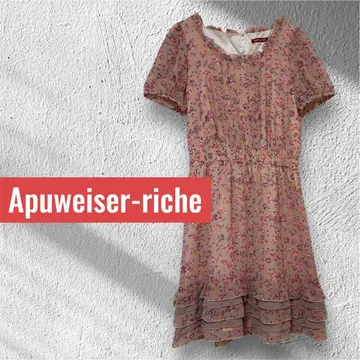 [Apuweiser-riche] 꽃무늬 원피스 반팔 프릴 핑크