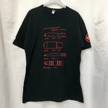 U2 밴드 티셔츠 반팔 블랙 사이즈 L 7705