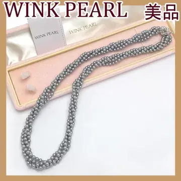 WINK PEARL 윙크 펄 트위스트 목걸이 그레이 새상품급