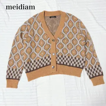 meidiam 패턴 니트 가디건 스웨터 레트로 개성적 V넥 고급