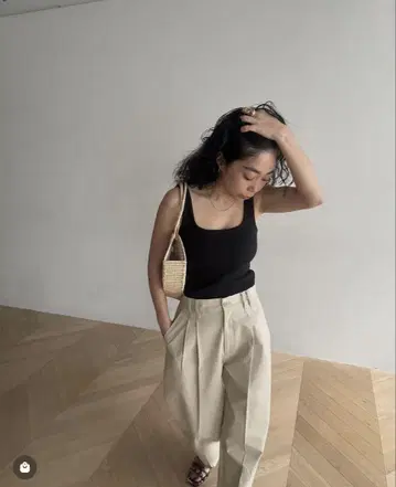 Searoomlynn 2tuck2loop 테이퍼드 코튼 팬츠