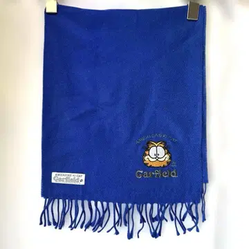 GARFIELD 가필드 머플러 자수 애니메이션 프린지 블루