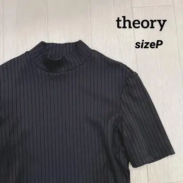 Theory 리브 하이넥 반팔 티셔츠 상의 P 블랙