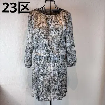 23KU 그린 패턴 원피스 M 폴리에스테르 멋짐