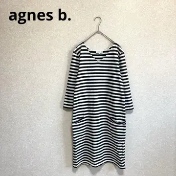 agnes b. 아녜스베 컷소 원피스 보더 무늬 일본제 M