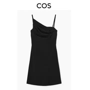 COS 비대칭 드레이프 미니 드레스 / 코스 블랙 미니 원피스 S