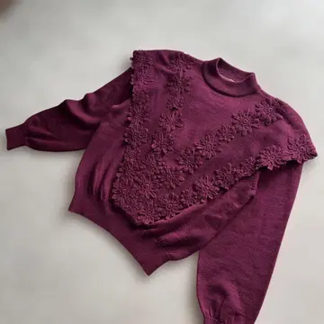 코스타세라 COSTASERA 니트 플라워 짙은 보라색