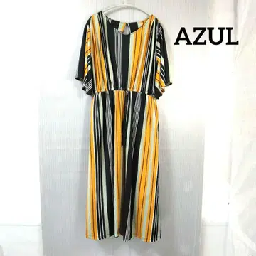 AZUL by moussy 아즈 스트라이프 플레어 슬리브 원피스