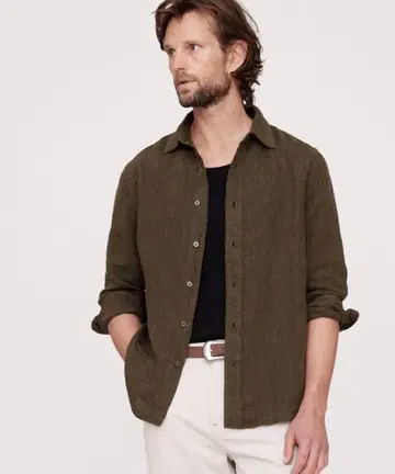 Banana Republic 카스텔로 린넨 셔츠 브라운