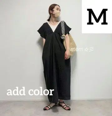 새상품 시마무라 셔링 원피스 데님 블랙 M