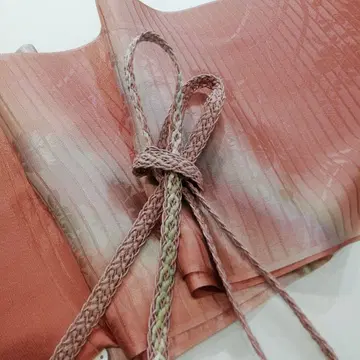미사용 새상품 순수 실크 여름용 명주 오비 장식 천 허리띠 세트 54