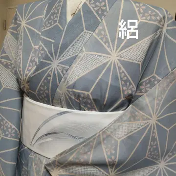 산비 근제 화학 섬유 (폴리에스테르) 마노하 벚꽃 명주 기모노 (323)