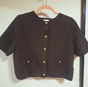 H&M 브라운 숏 가디건 반팔
