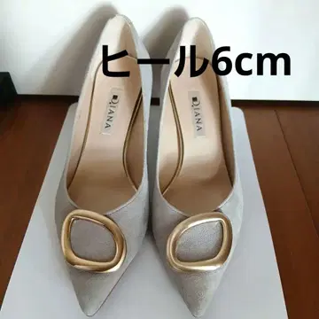 새상품급 DIANA 스웨이드 펌프스 그레이 베이지 힐 6cm 일본제