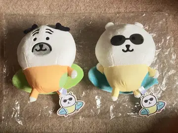 나가노 캐릭터즈 서핑 봉제 인형 퍼그 곰 2종 세트
