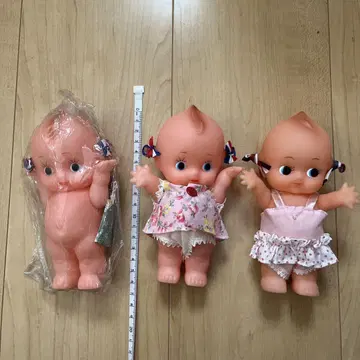 큐피 인형 3개 와리코 리키 와이드 저금통