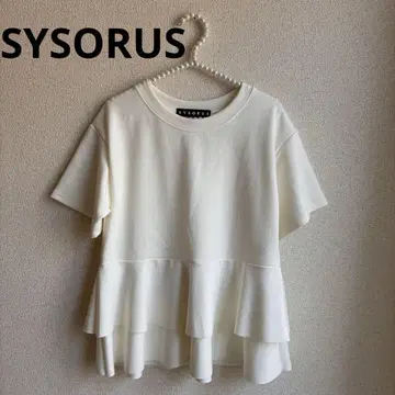 [컨디션 최상] SYSORUS 시소러스 티어드 티셔츠 페플럼 화이트