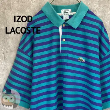[레트로] IZOD LACOSTE 반팔 피케 셔츠 보더 구제 의류 와니