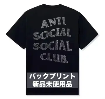 ANTI SOCIAL SOCIAL CLUB T-L 블랙 문자 라메 가공