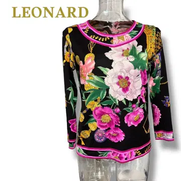 LEONARD 실크 혼방 플라워 프린트 긴팔 상의
