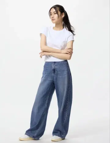 UNIQLO 배기 커브 청바지 [기장 짧음] 25