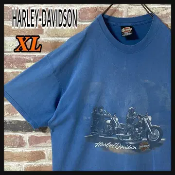 [인기] 할리데이비슨 할리 셔츠 USA 제작 바이크 로고 XL 파랑