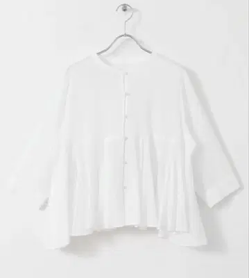 페플럼 개더 셔츠 블라우스
