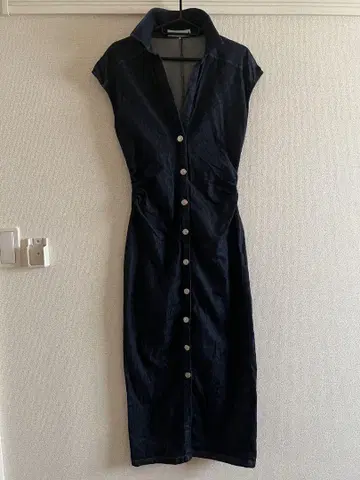 [컨디션 최상] ZARA 캡 슬리브 데님 원피스 네이비 S 맥시 원피스
