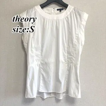 theory 띠어리 블라우스 슬리브리스 페플럼 화이트 S 사이즈