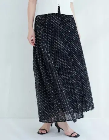 클래식 플라워 플리츠 스커트 natural couture